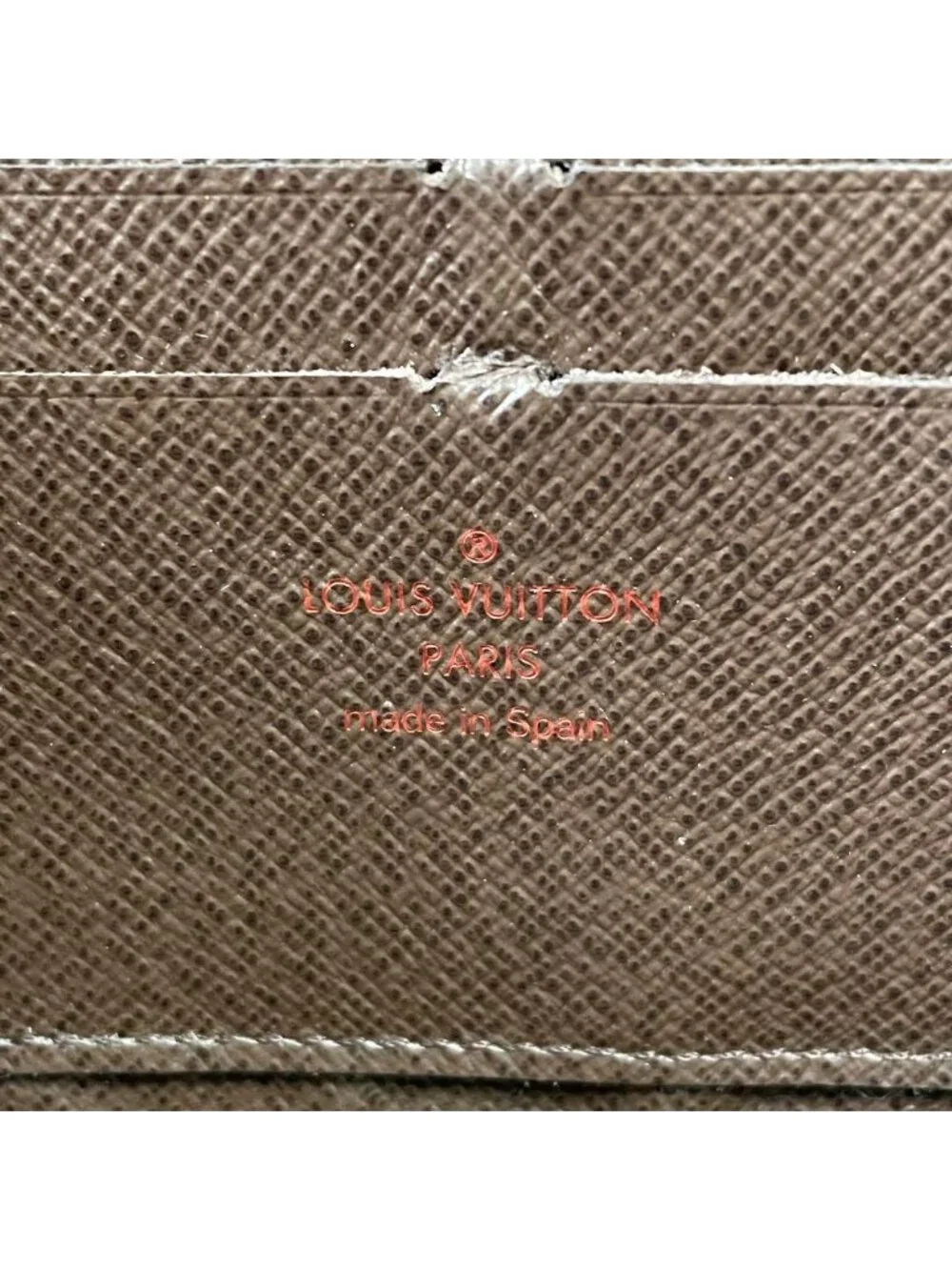 Louis Vuitton Damier Leather Zippy Wallet Brown